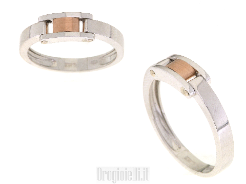 Anello uomo in oro bianco 18kt