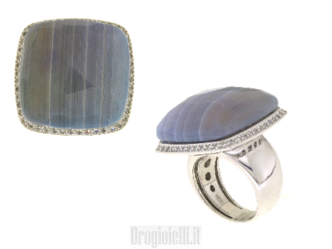 Collezione Giungla Psichedelica Anello argento con pietra colorata