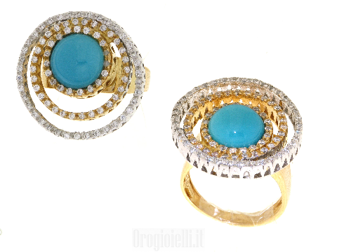 Anello con turchese GIOIELLO ITALIANO