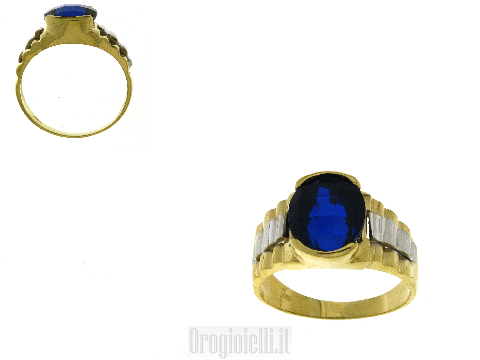 Anello per uomini in oro e pietre