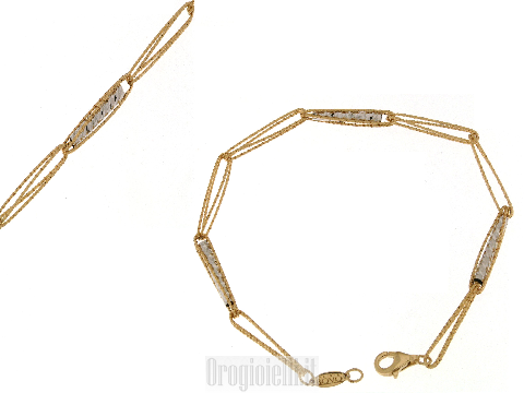 Bracciale donna oro a maglie fantasia stile moderno