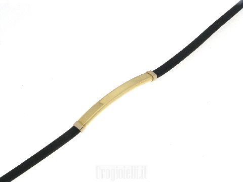 Oro amarillo y pulsera de caucho