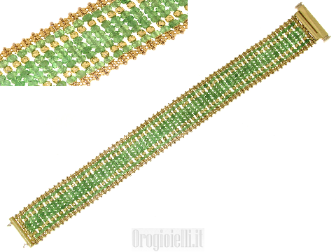 Ägyptischer Schmuck: Teppicharmband mit smaragdgrünen Wurzeln