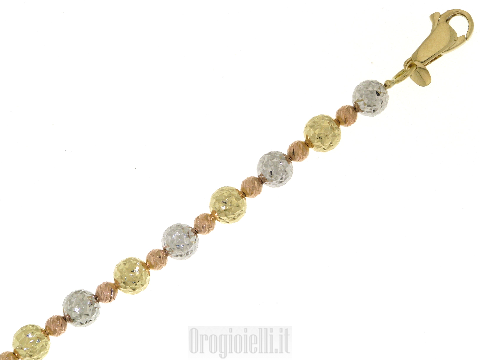 Bracciale tre colori diamantato