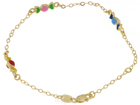 Braccialetto oro giallo 18 ct - 14 ct -  e smalto
