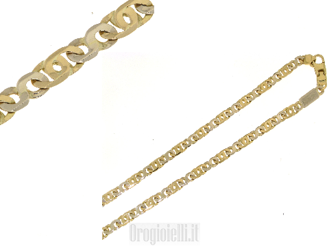 Catena uomo bicolore in oro 18 kt - 14 kt -  - 14 kt - 