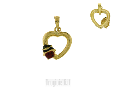 Pendant with ladybug  gold