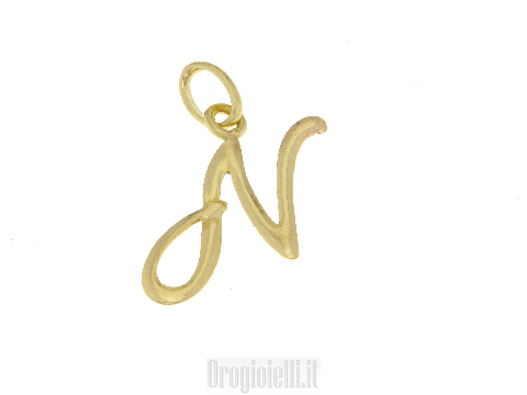 Ciondolo ad iniziale lettera N in oro