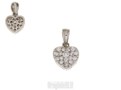 Ciondolo cuore San Valentino in oro e diamanti