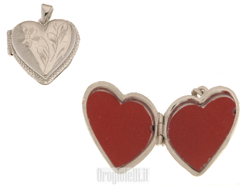 Ciondolo portafoto cuore in argento 925