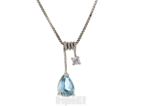 Collana con acquamarina a fantasia