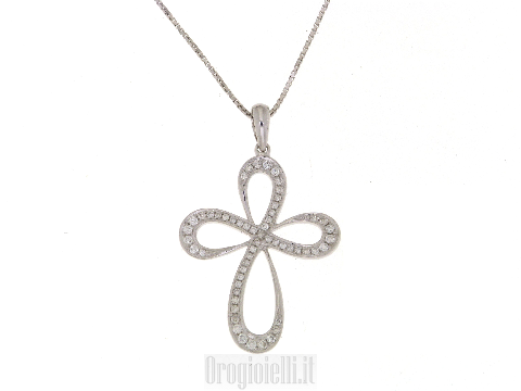 Collana con croce con diamanti