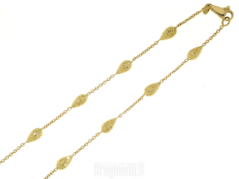 Collana con pepite in oro giallo