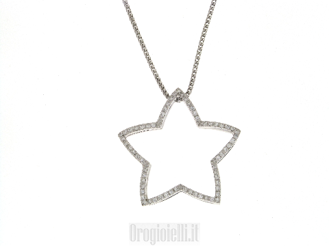 Collana con stella e diamanti in oro