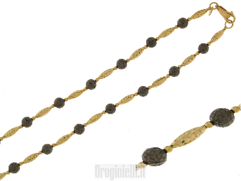Collana in oro nero ed oro giallo 18kt