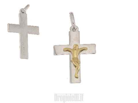 Croce in oro bianco per catene