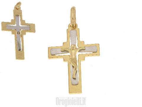 Croce per catene da battesimo in oro