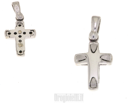 Crocifisso in oro bianco 18 kt - 14 kt -  - 14 kt - 