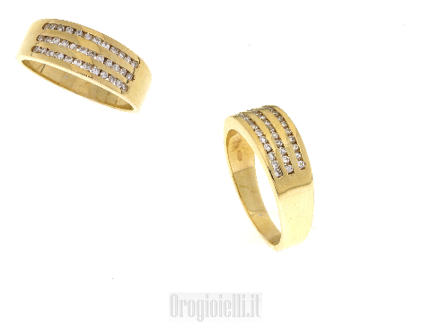Fascia binario in oro giallo e diamanti
