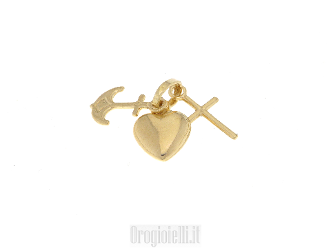 CIONDOLO Fede speranza carit in oro 18 KT carati GOLD ART