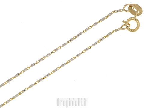Girocollino bicolore in oro 18 carati