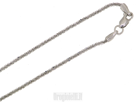Girocollino in oro bianco diamantato