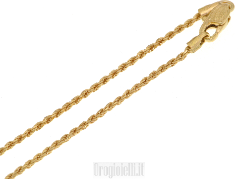 Girocollino fune-corda per ciondoli in oro giallo 750