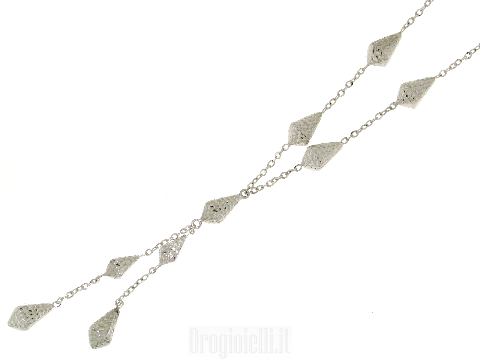 Girocollo con pendente in oro bianco