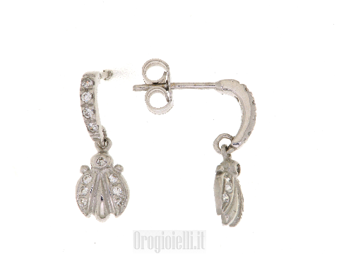 Orecchini a monachella - Farfalle portafortuna in oro 18 kt - 14 kt -  - 14 kt - 