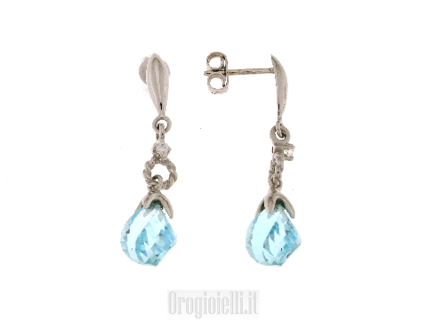 Orecchini con topazio azzurro e diamante per SPOSE