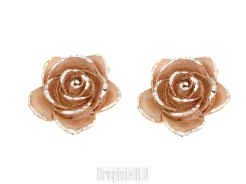 Orecchini in argento a forma di rosa