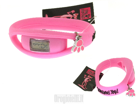 Orologio charms Pantera rosa colorato