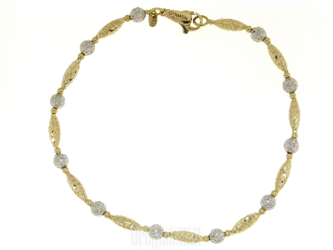 Bracciale artigianale donna oro Pepite e sfere diamantate